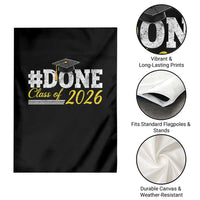 Done Class of 2026 Graduation Garden Flag Mortarboard Graphic