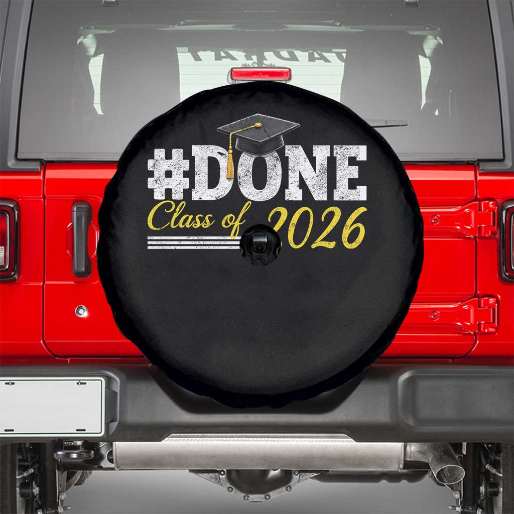 Done Class of 2026 Graduation Spare Tire Cover Mortarboard Graphic