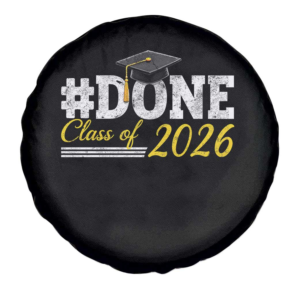 Done Class of 2026 Graduation Spare Tire Cover Mortarboard Graphic
