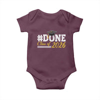 Done Class of 2026 Graduation Baby Onesie Mortarboard Graphic