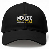Done Class of 2026 Graduation Baseball Cap Mortarboard Graphic