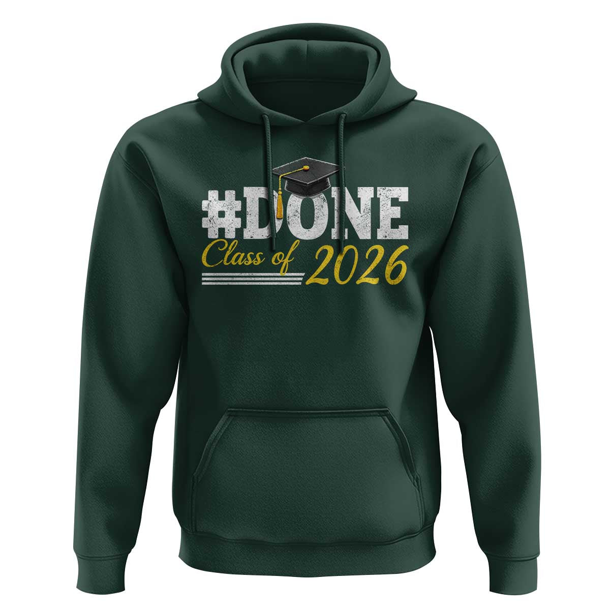 Done Class of 2026 Graduation Hoodie Mortarboard Graphic