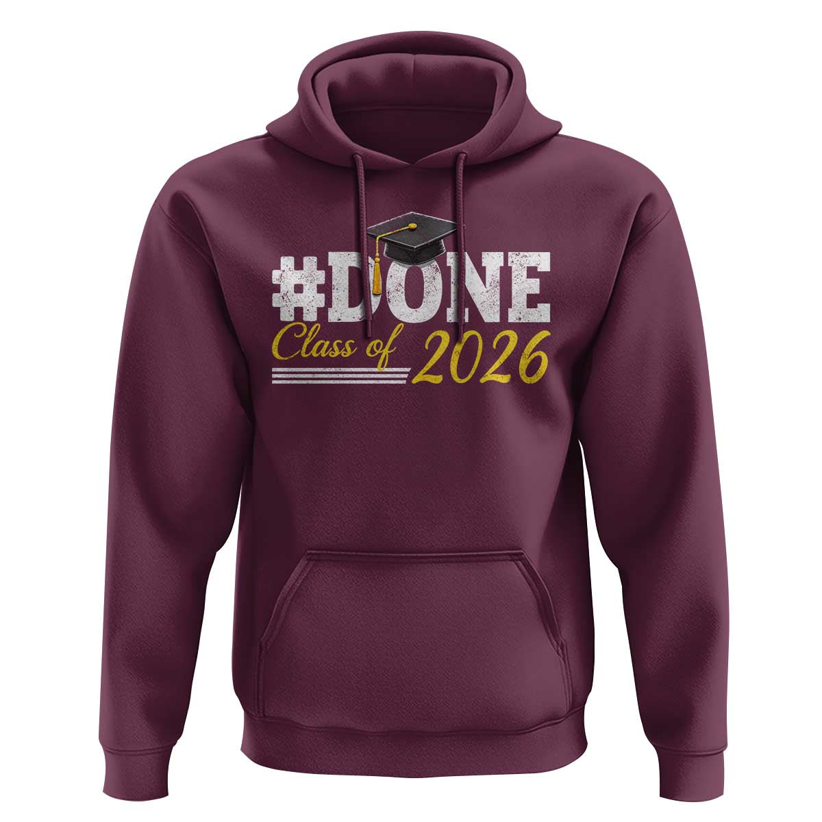 Done Class of 2026 Graduation Hoodie Mortarboard Graphic