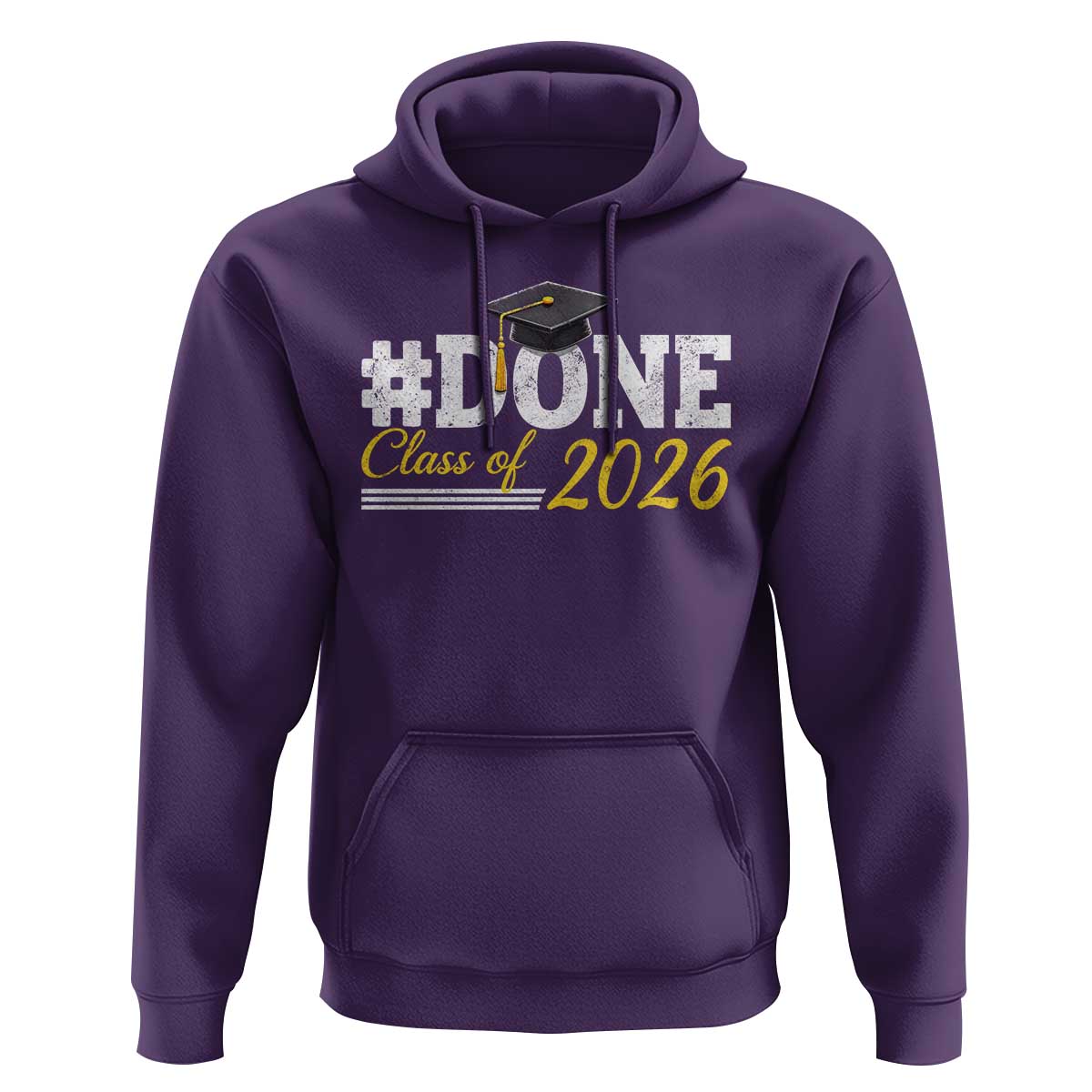 Done Class of 2026 Graduation Hoodie Mortarboard Graphic