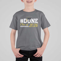 Done Class of 2026 Graduation T Shirt For Kid Mortarboard Graphic