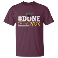 Done Class of 2026 Graduation T Shirt Mortarboard Graphic