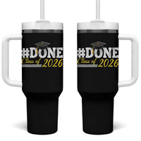 Done Class of 2026 Graduation Tumbler With Handle Mortarboard Graphic