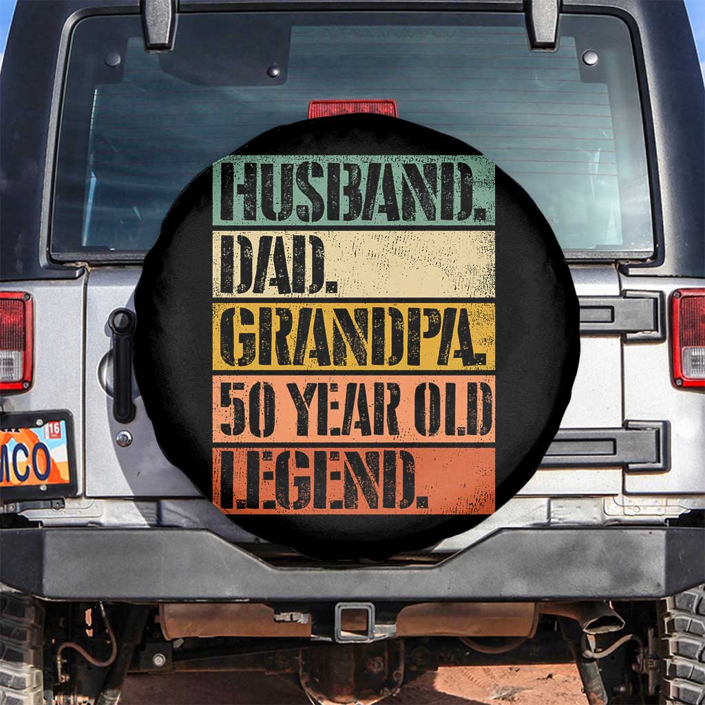 Husband Dad Grandpa 50 Year Old Legend Spare Tire Cover Funny 50th Birthday Fathers Day