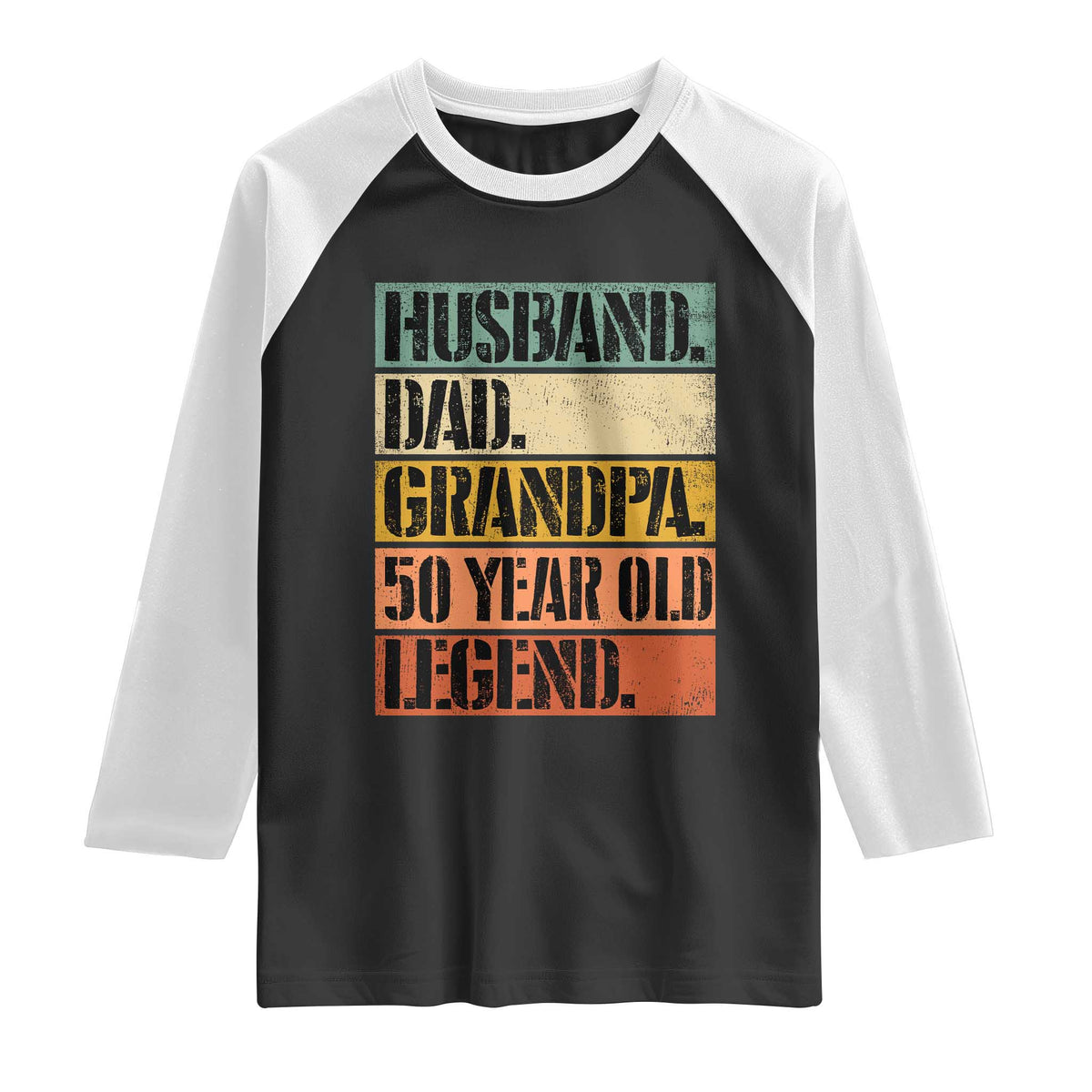 Husband Dad Grandpa 50 Year Old Legend Raglan Shirt Funny 50th Birthday Fathers Day