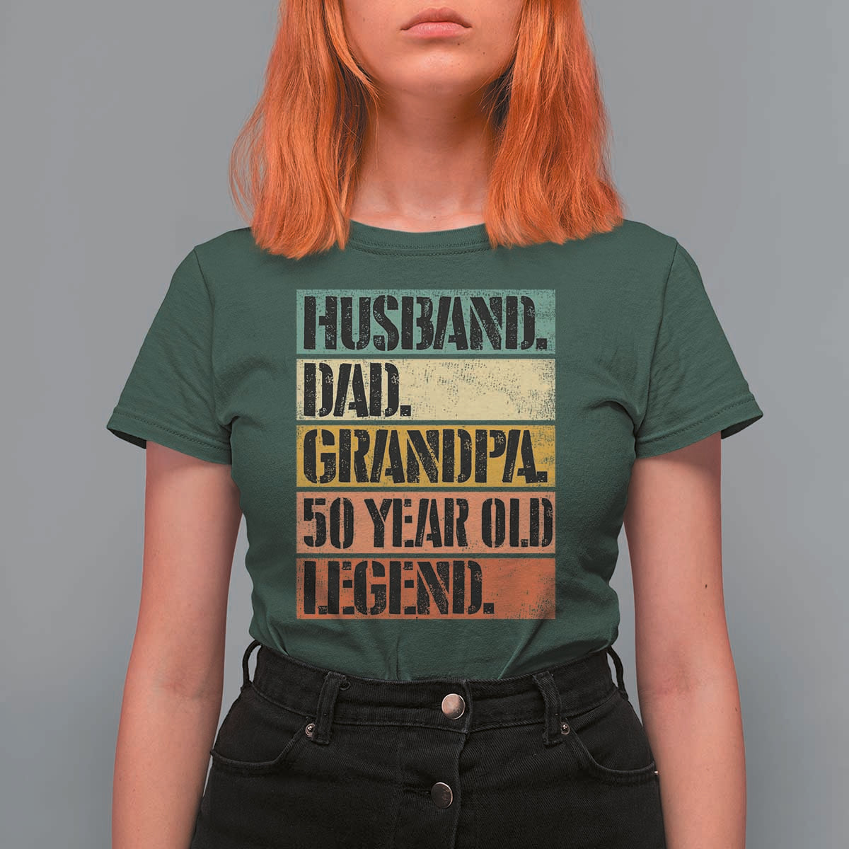 Husband Dad Grandpa 50 Year Old Legend T Shirt For Women Funny 50th Birthday Fathers Day