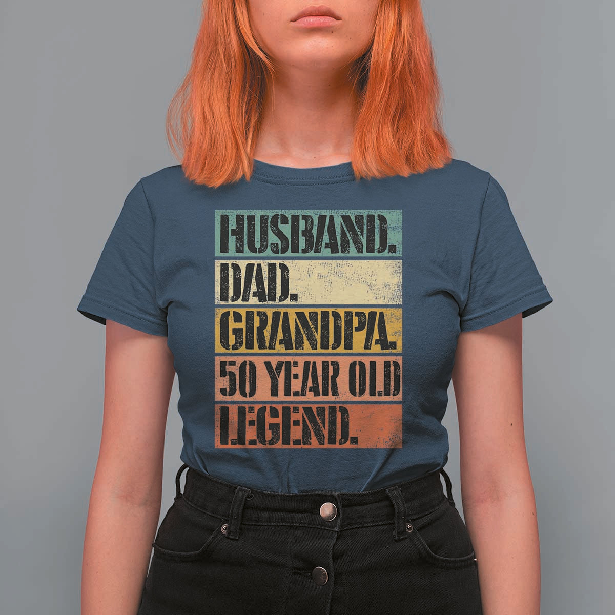 Husband Dad Grandpa 50 Year Old Legend T Shirt For Women Funny 50th Birthday Fathers Day