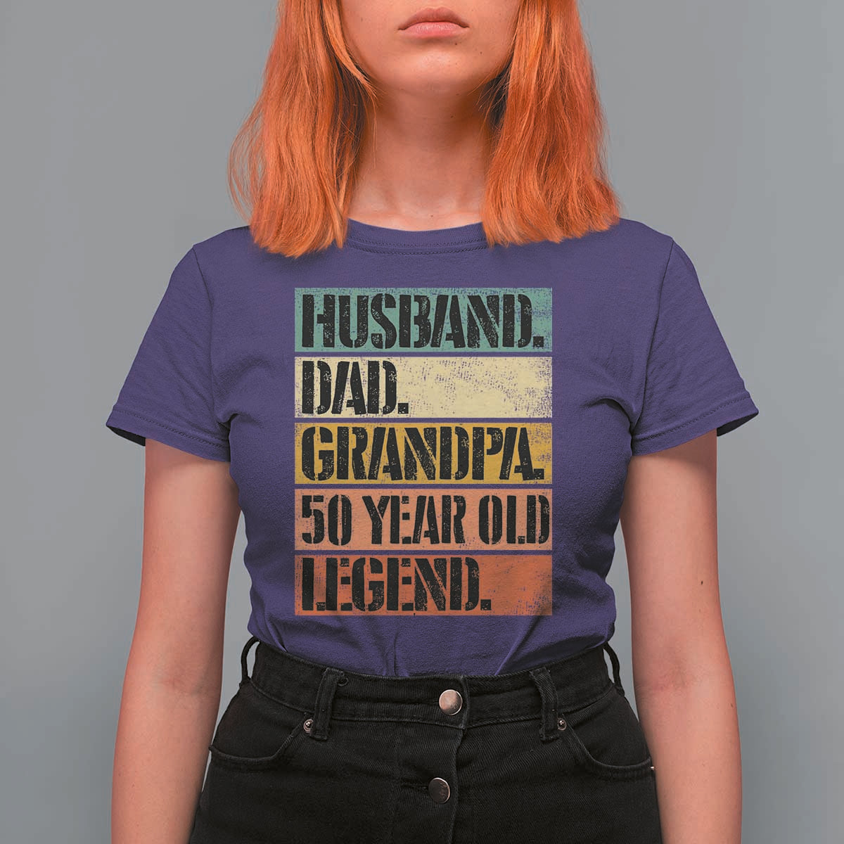 Husband Dad Grandpa 50 Year Old Legend T Shirt For Women Funny 50th Birthday Fathers Day