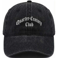 25th Birthday Washed Cotton Baseball Cap Quarter Century Club Gothic 25 Years Old Bday