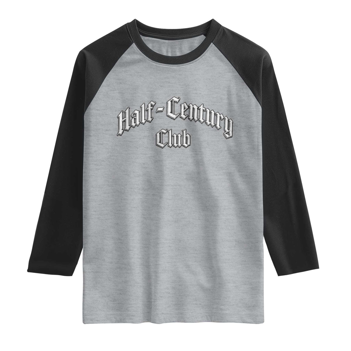 50th Birthday Raglan Shirt Half Century Club Gothic 50 Years Old Bday