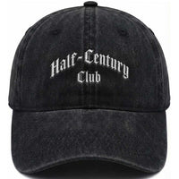50th Birthday Washed Cotton Baseball Cap Half Century Club Gothic 50 Years Old Bday