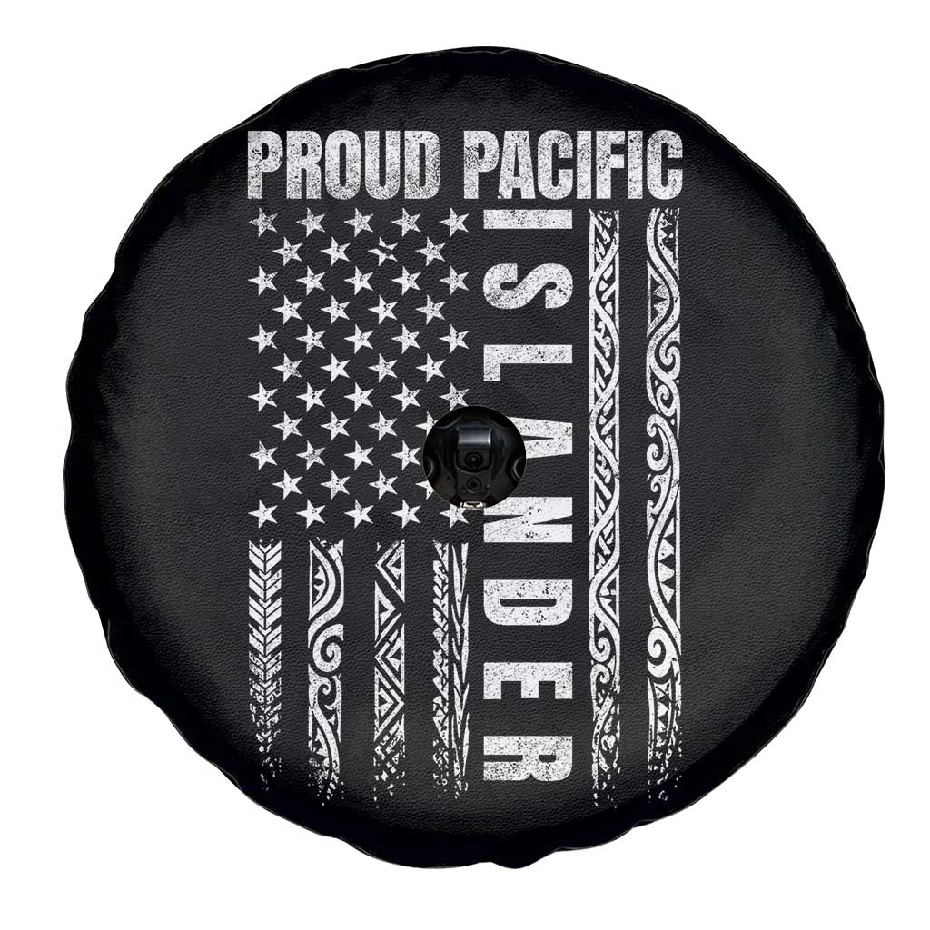 Proud Pacific Islander Spare Tire Cover AAPI Heritage Month Polynesian Tribal American Flag