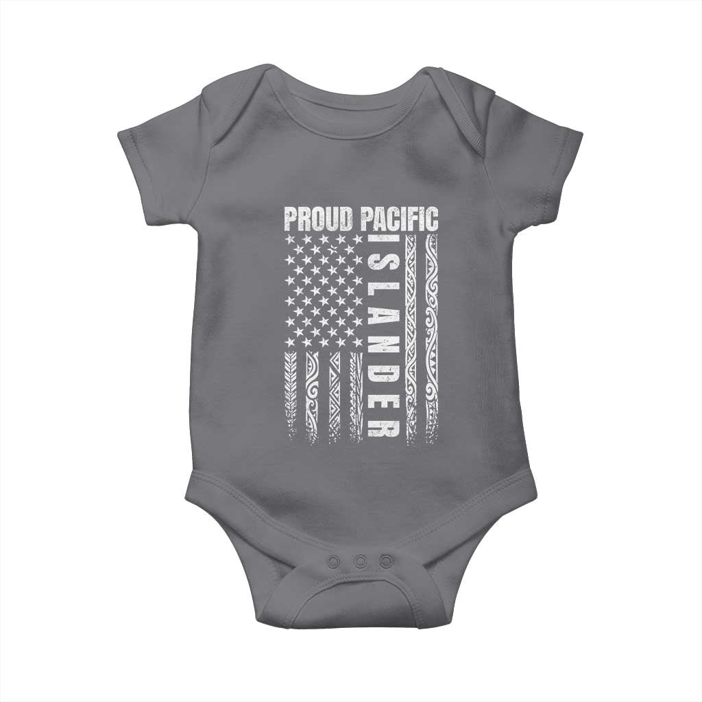 Proud Pacific Islander Baby Onesie AAPI Heritage Month Polynesian Tribal American Flag