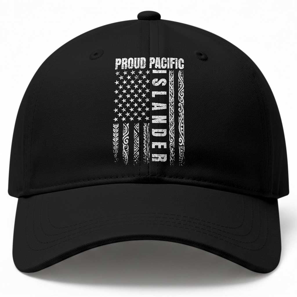 Proud Pacific Islander Baseball Cap AAPI Heritage Month Polynesian Tribal American Flag