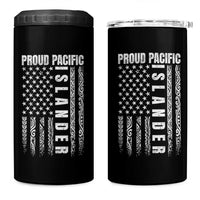 Proud Pacific Islander 4 in 1 Can Cooler Tumbler AAPI Heritage Month Polynesian Tribal American Flag