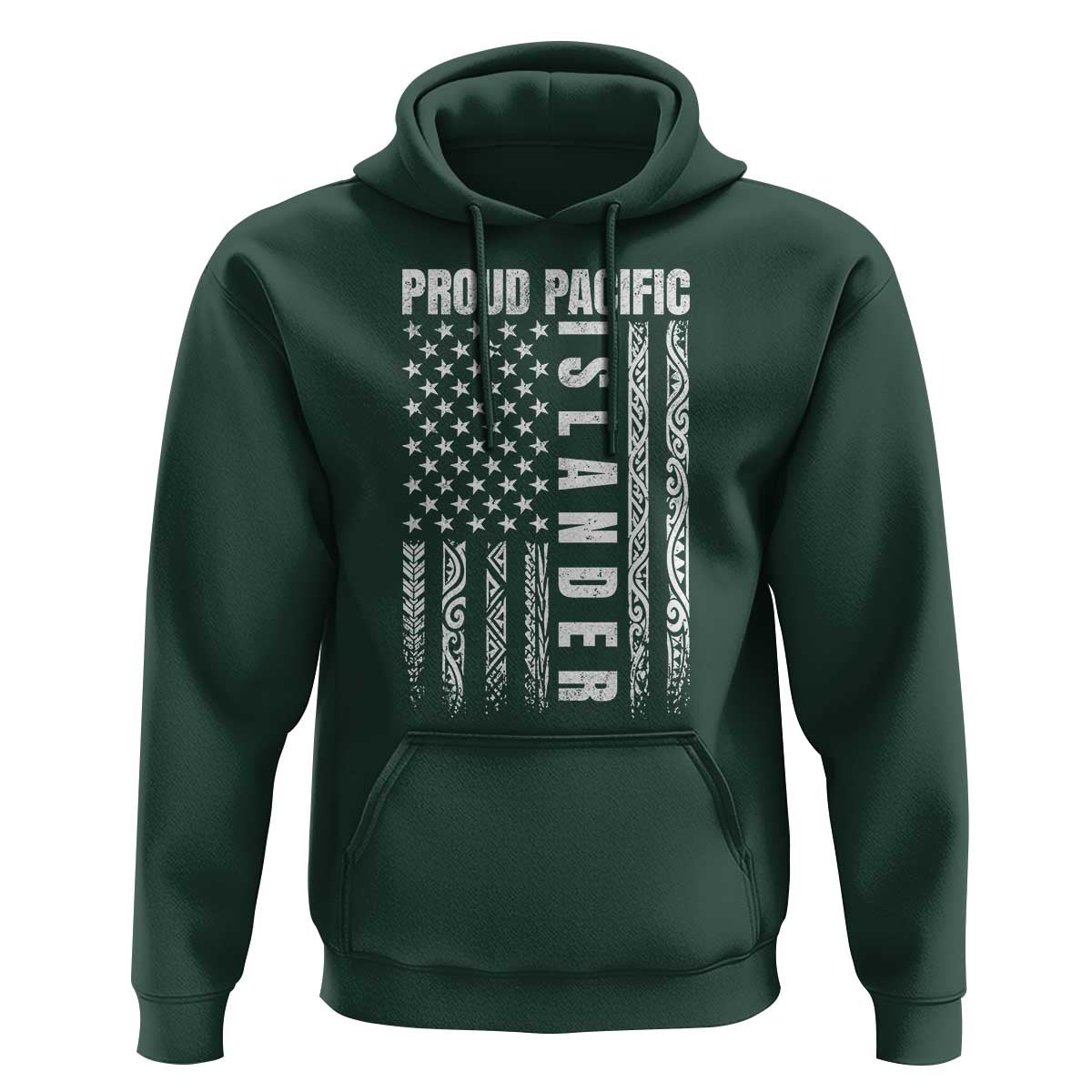 Proud Pacific Islander Hoodie AAPI Heritage Month Polynesian Tribal American Flag