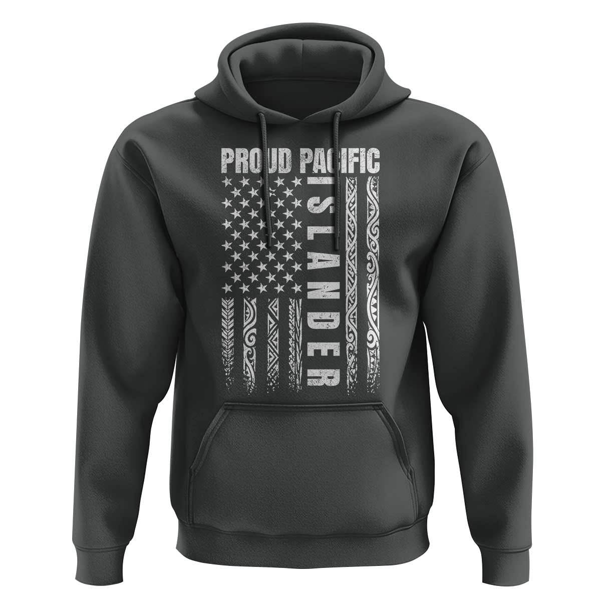 Proud Pacific Islander Hoodie AAPI Heritage Month Polynesian Tribal American Flag