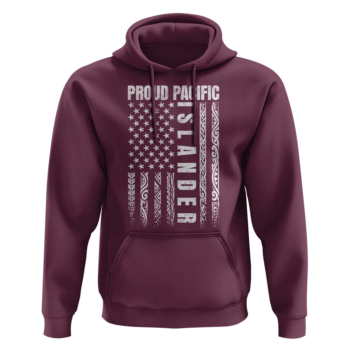 Proud Pacific Islander Hoodie AAPI Heritage Month Polynesian Tribal American Flag