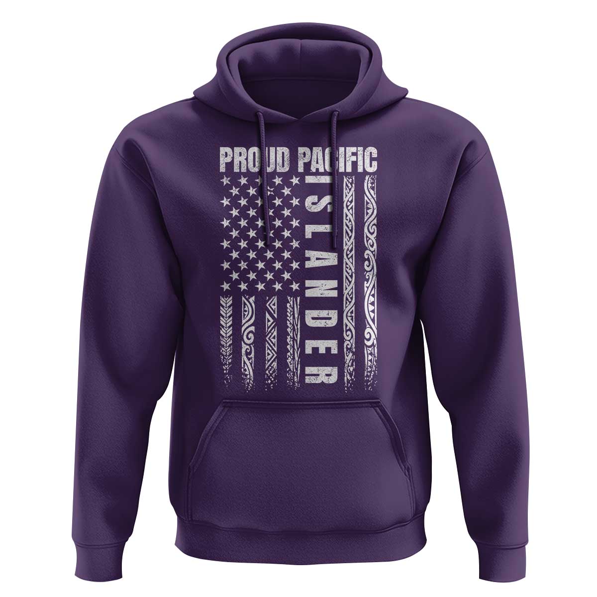 Proud Pacific Islander Hoodie AAPI Heritage Month Polynesian Tribal American Flag