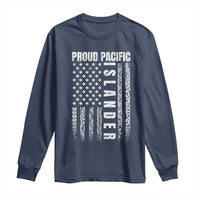 Proud Pacific Islander Long Sleeve Shirt AAPI Heritage Month Polynesian Tribal American Flag