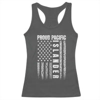 Proud Pacific Islander Racerback Tank Top AAPI Heritage Month Polynesian Tribal American Flag