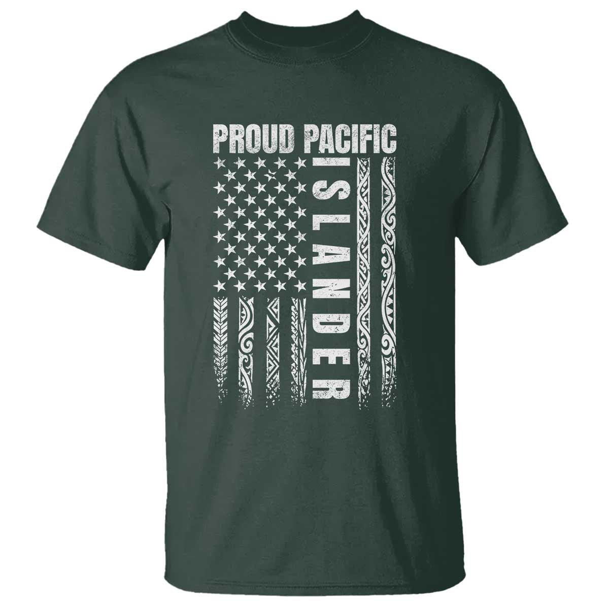 Proud Pacific Islander T Shirt AAPI Heritage Month Polynesian Tribal American Flag