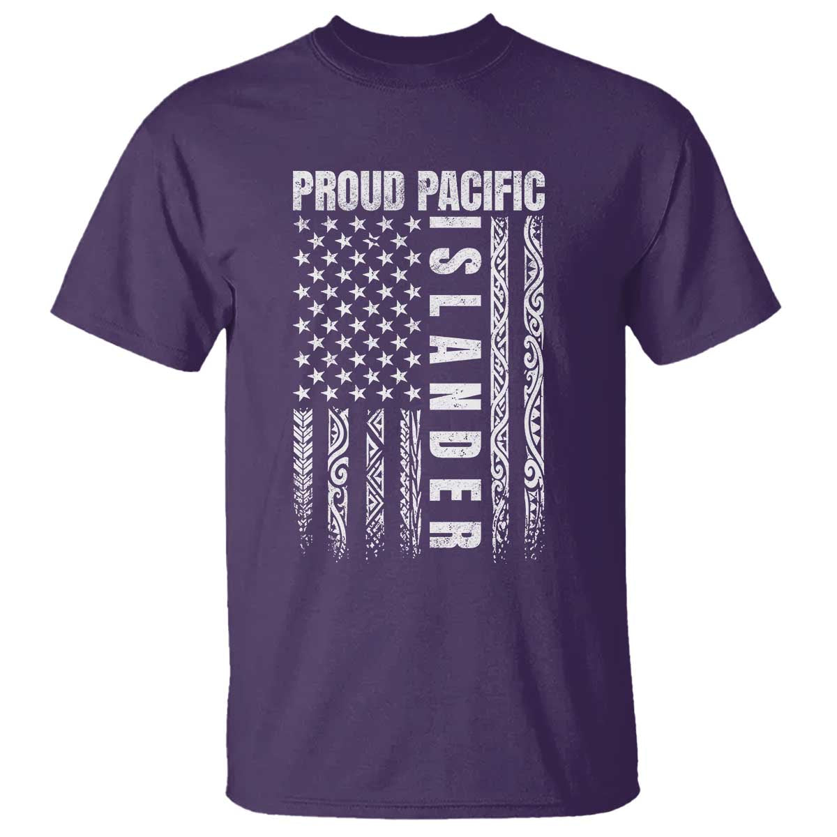 Proud Pacific Islander T Shirt AAPI Heritage Month Polynesian Tribal American Flag