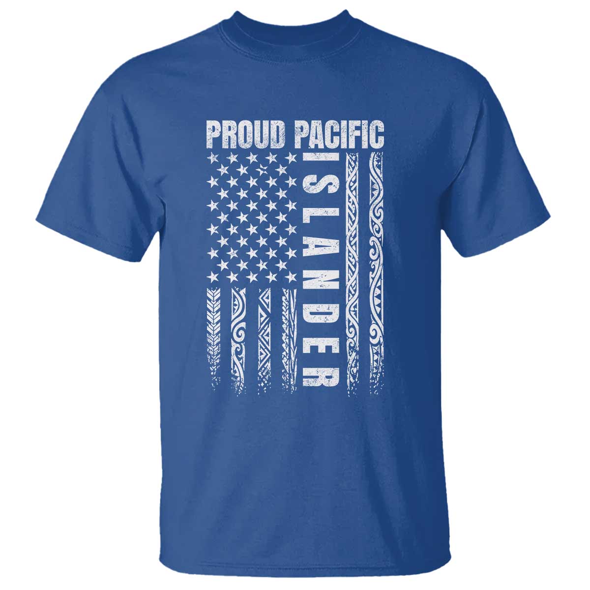 Proud Pacific Islander T Shirt AAPI Heritage Month Polynesian Tribal American Flag