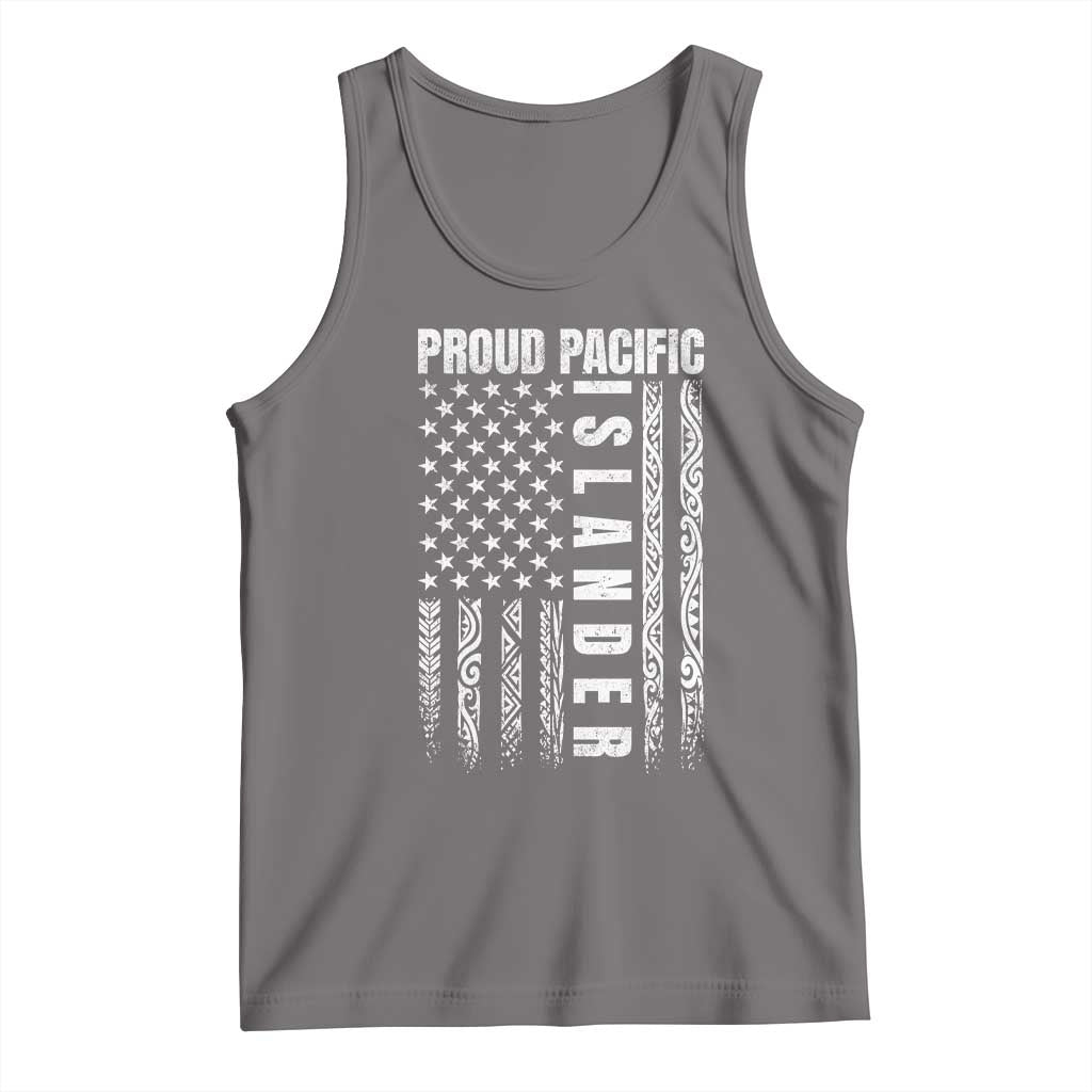 Proud Pacific Islander Tank Top AAPI Heritage Month Polynesian Tribal American Flag