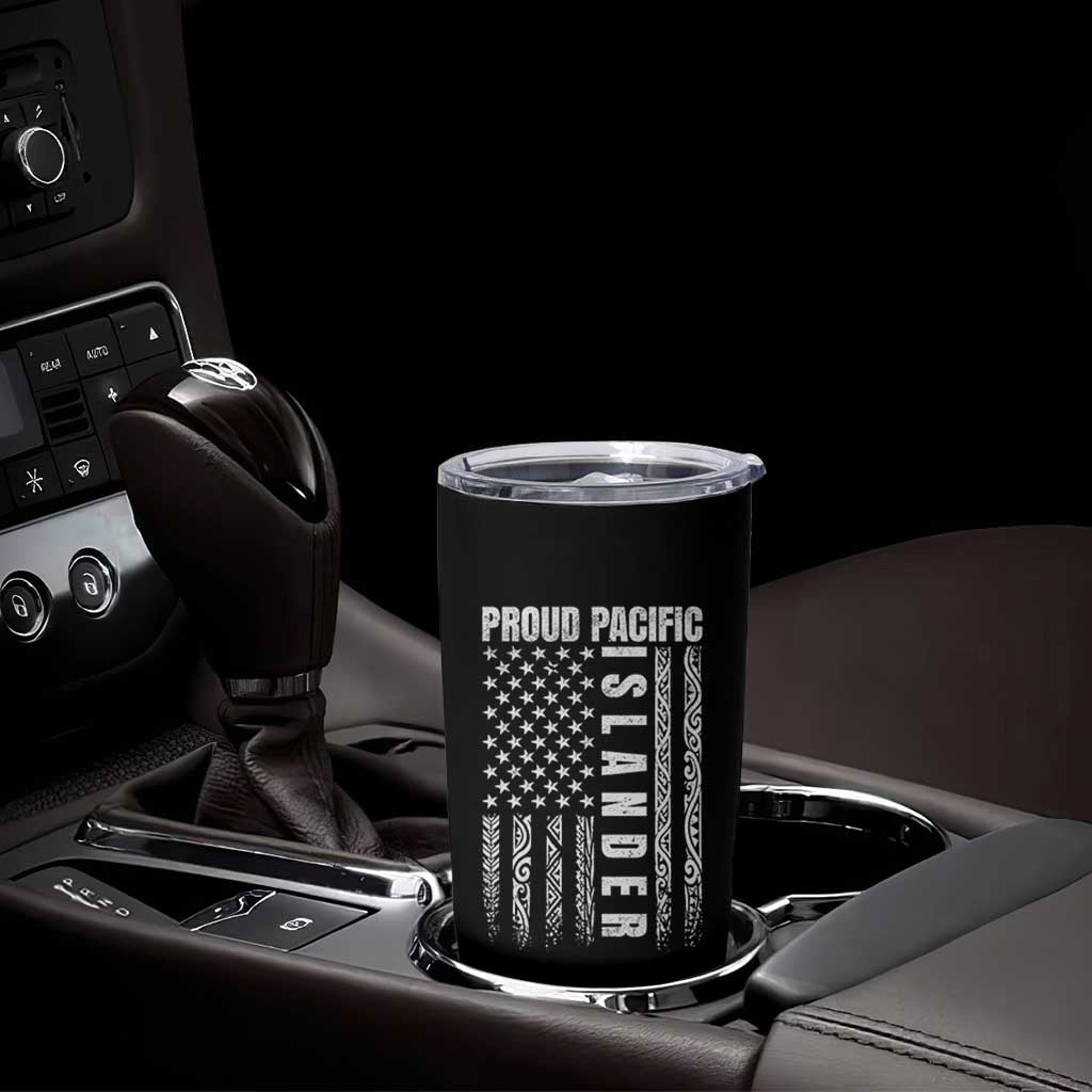 Proud Pacific Islander Tumbler Cup AAPI Heritage Month Polynesian Tribal American Flag