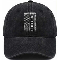 Proud Pacific Islander Washed Cotton Baseball Cap AAPI Heritage Month Polynesian Tribal American Flag