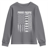 Proud Pacific Islander Youth Sweatshirt AAPI Heritage Month Polynesian Tribal American Flag