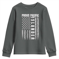Proud Pacific Islander Youth Sweatshirt AAPI Heritage Month Polynesian Tribal American Flag