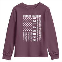 Proud Pacific Islander Youth Sweatshirt AAPI Heritage Month Polynesian Tribal American Flag
