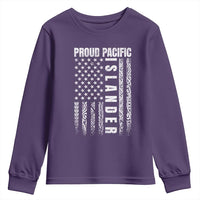 Proud Pacific Islander Youth Sweatshirt AAPI Heritage Month Polynesian Tribal American Flag