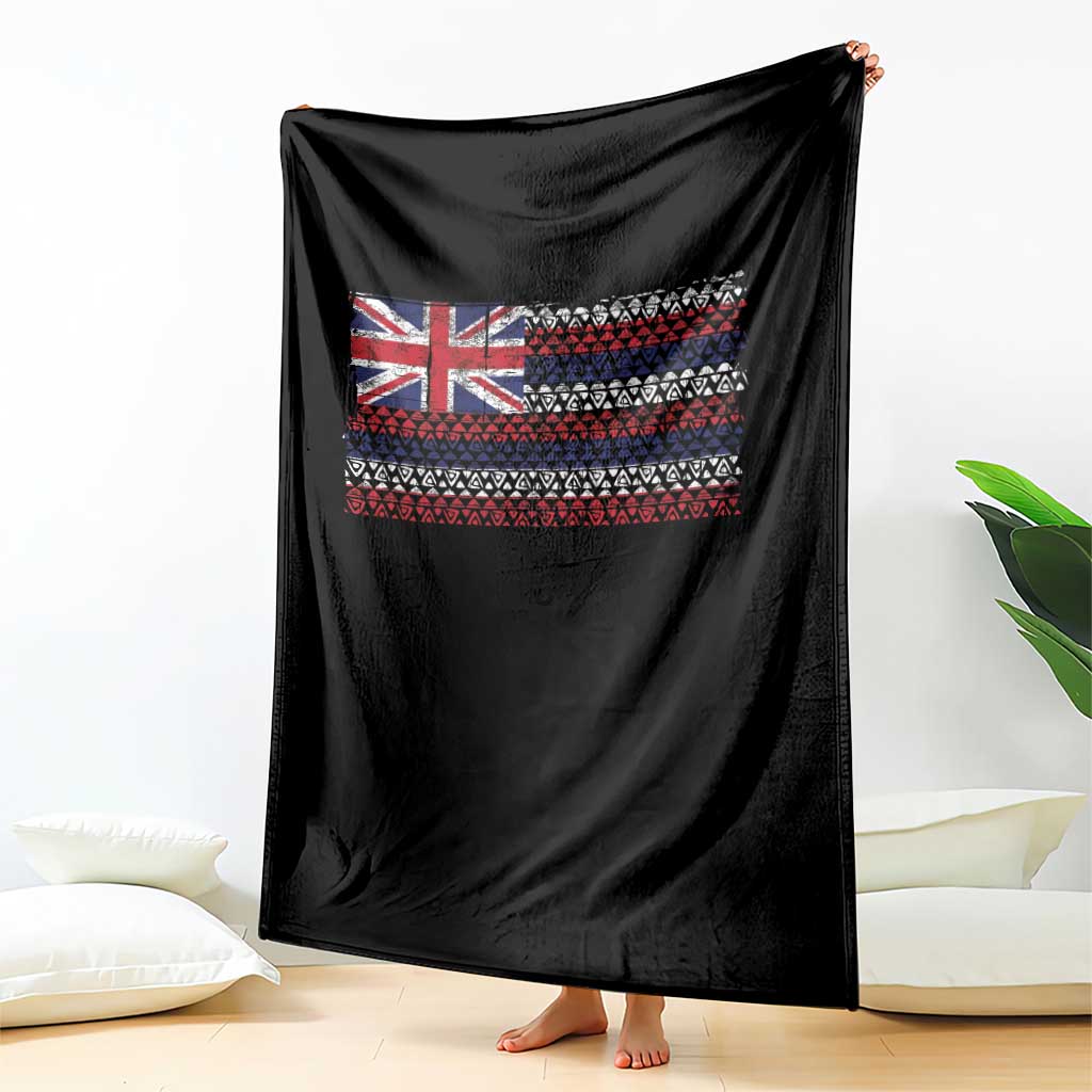 Hawaiian Tribal Flag State of Hawaii Throw Blanket