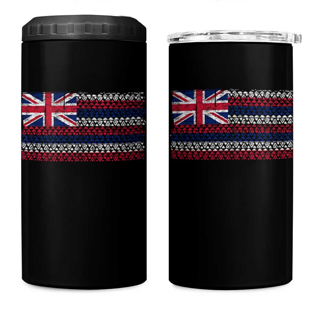 Hawaiian Tribal Flag State of Hawaii 4 in 1 Can Cooler Tumbler