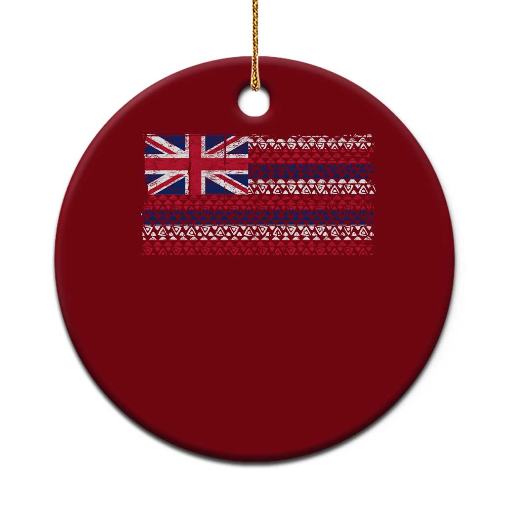 Hawaiian Tribal Flag State of Hawaii Ceramic Ornament