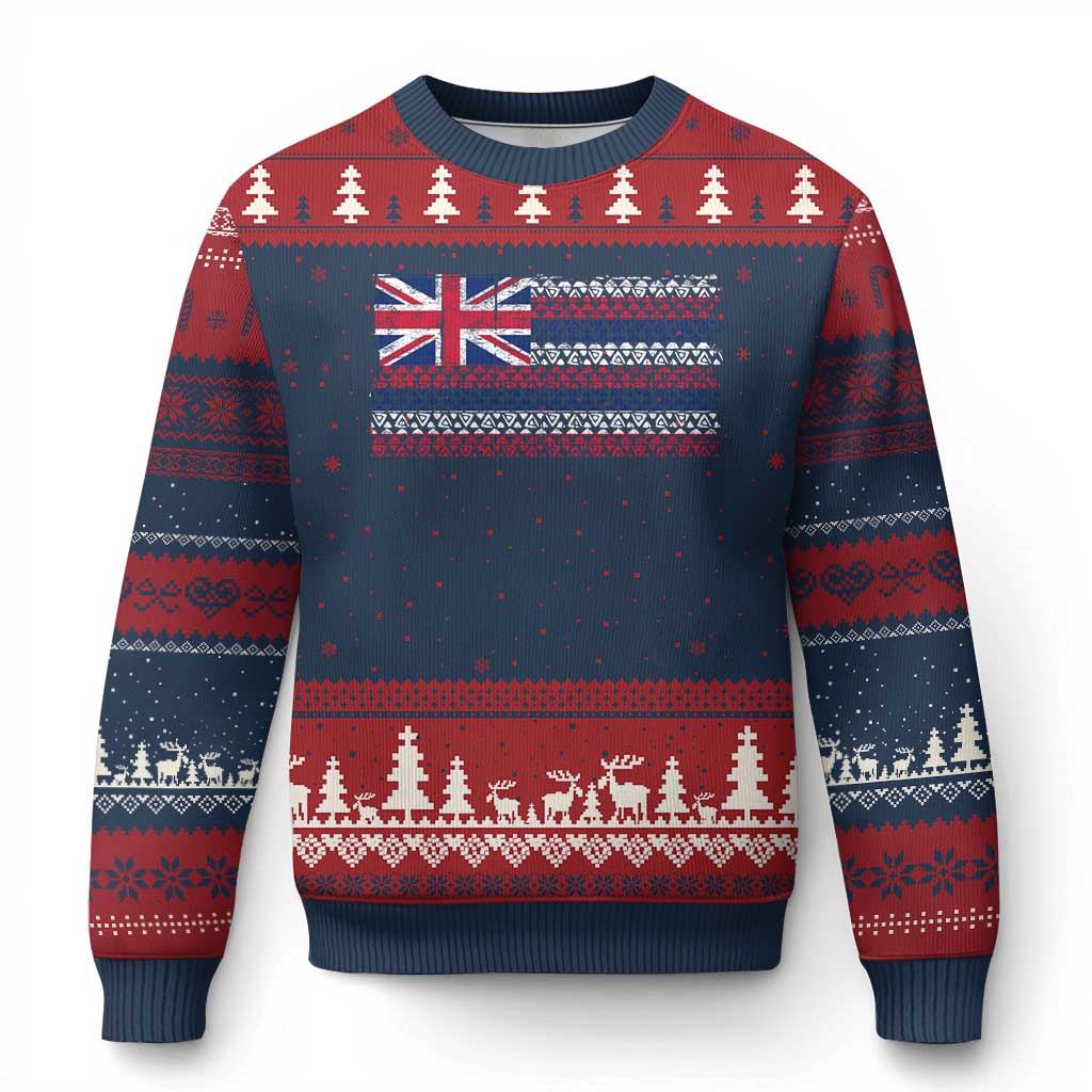 Hawaiian Tribal Flag State of Hawaii Ugly Christmas Sweater