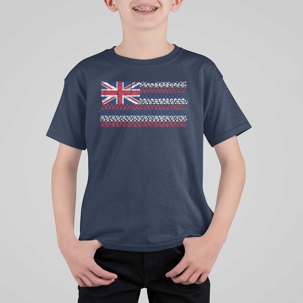 Hawaiian Tribal Flag State of Hawaii T Shirt For Kid