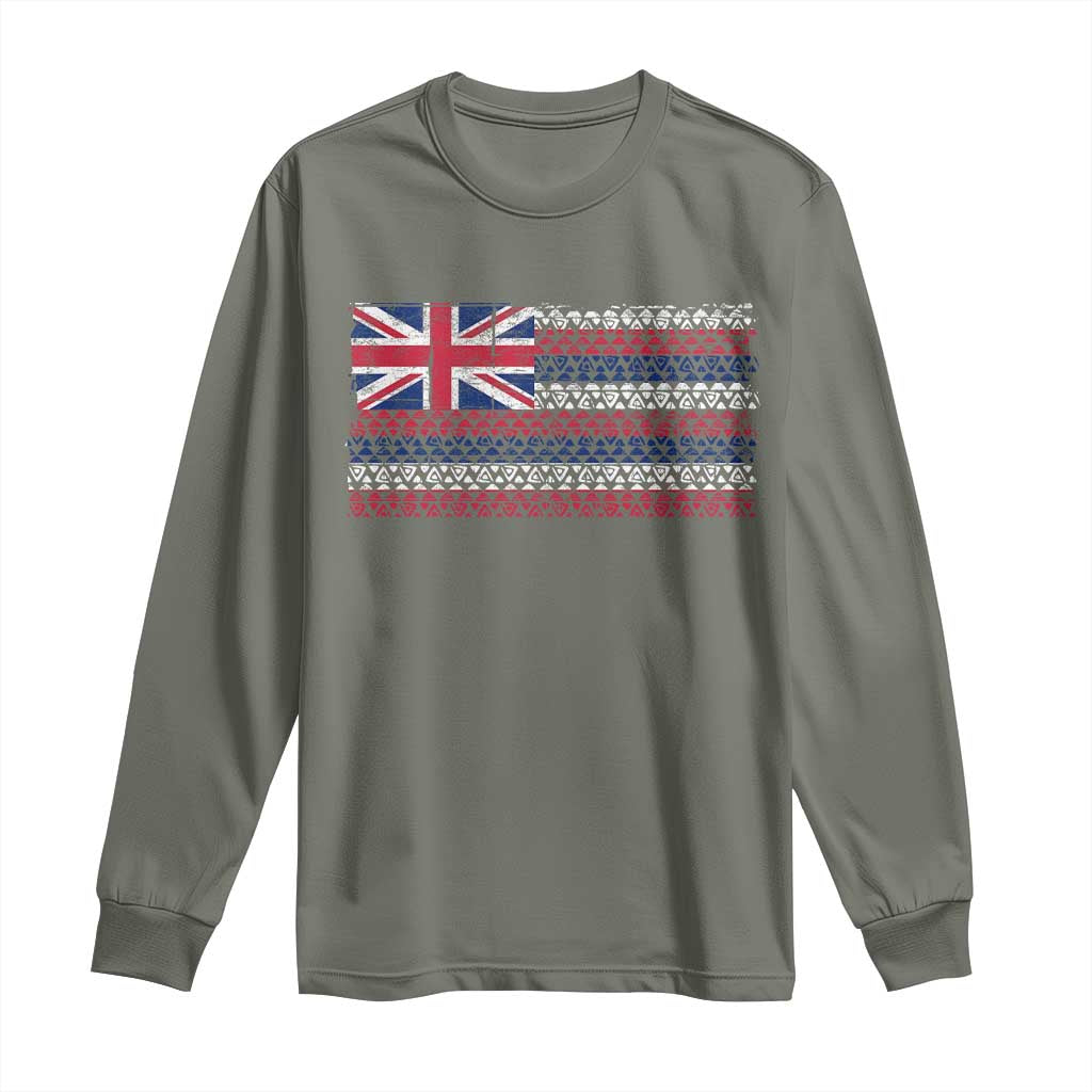 Hawaiian Tribal Flag State of Hawaii Long Sleeve Shirt