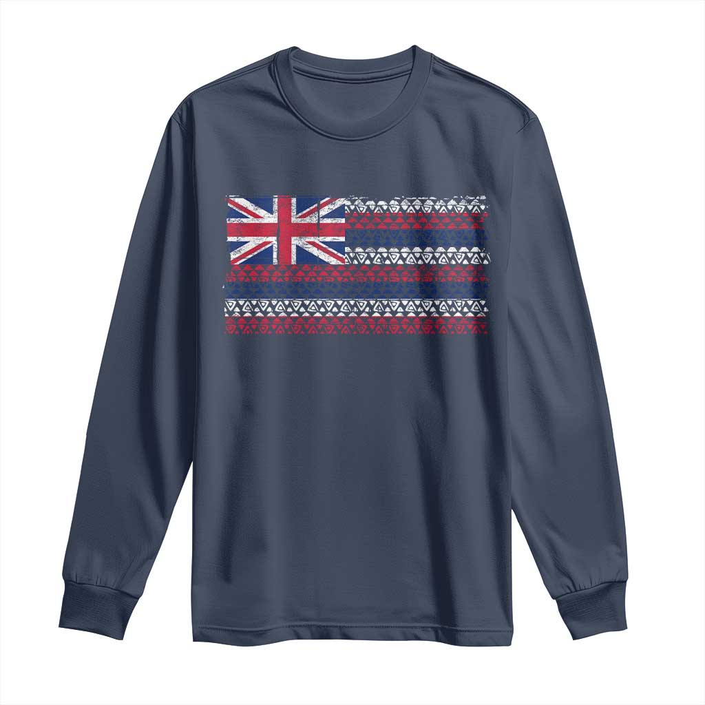 Hawaiian Tribal Flag State of Hawaii Long Sleeve Shirt