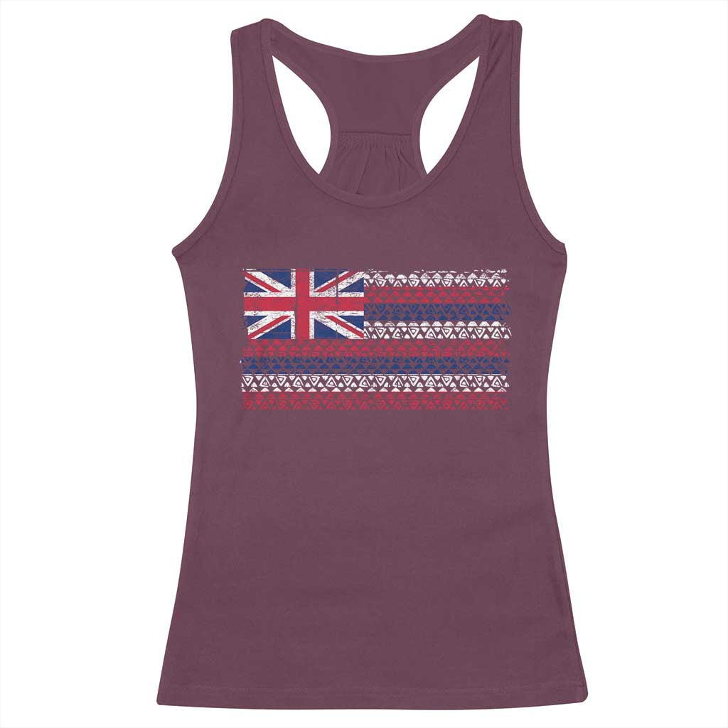 Hawaiian Tribal Flag State of Hawaii Racerback Tank Top