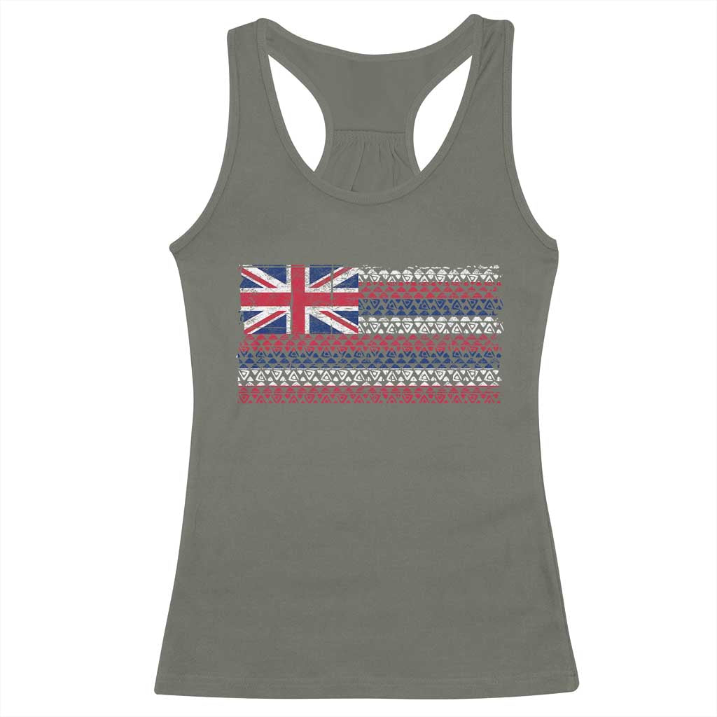 Hawaiian Tribal Flag State of Hawaii Racerback Tank Top