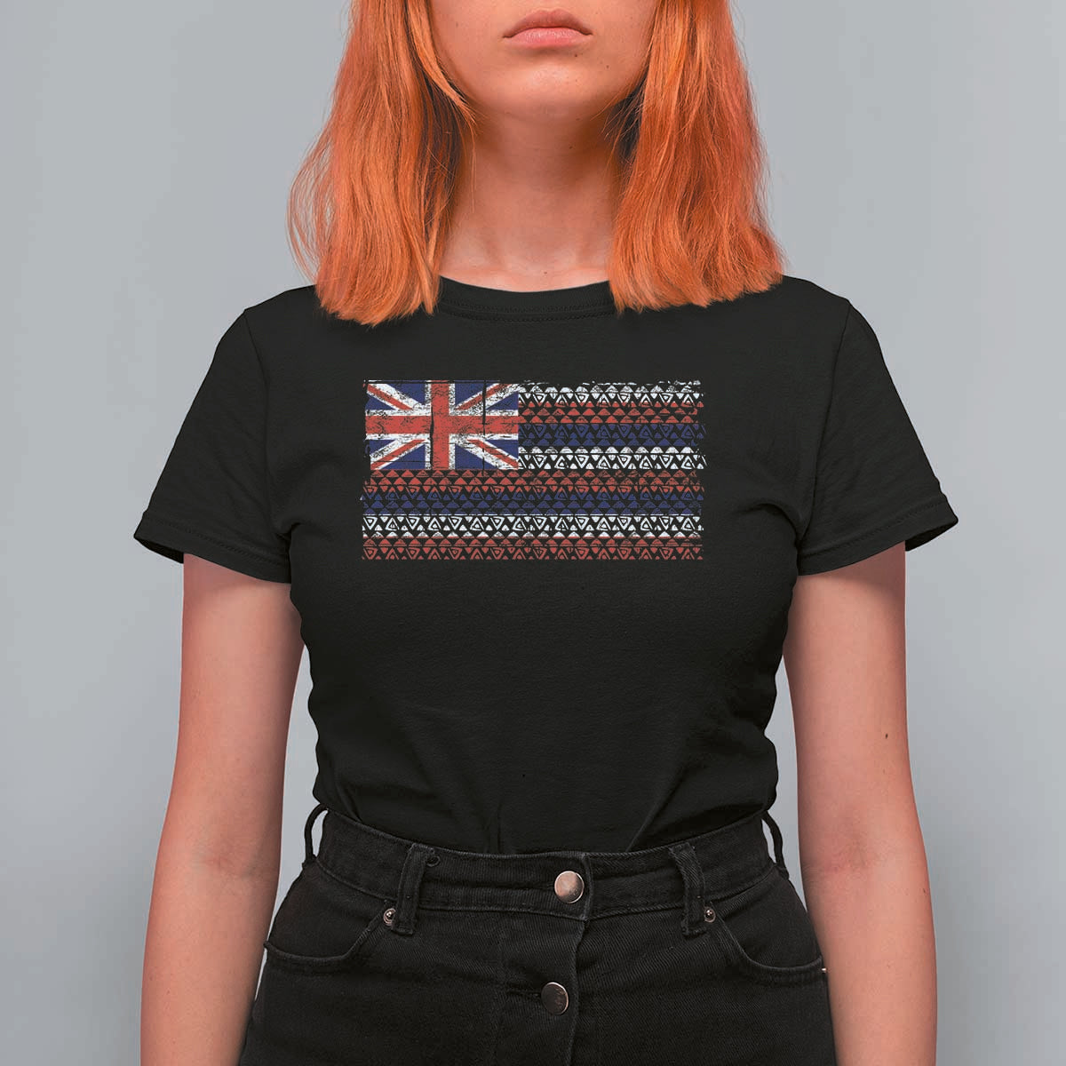 Hawaiian Tribal Flag State of Hawaii T Shirt For Women