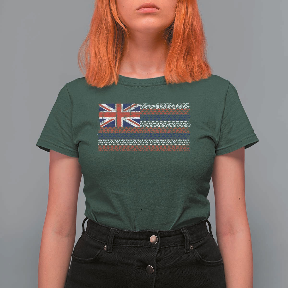 Hawaiian Tribal Flag State of Hawaii T Shirt For Women